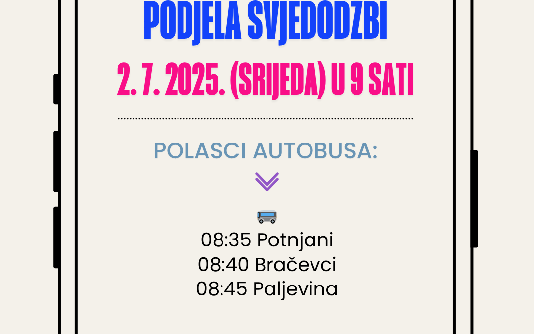 Podjela svjedožbi i polasci autobusa