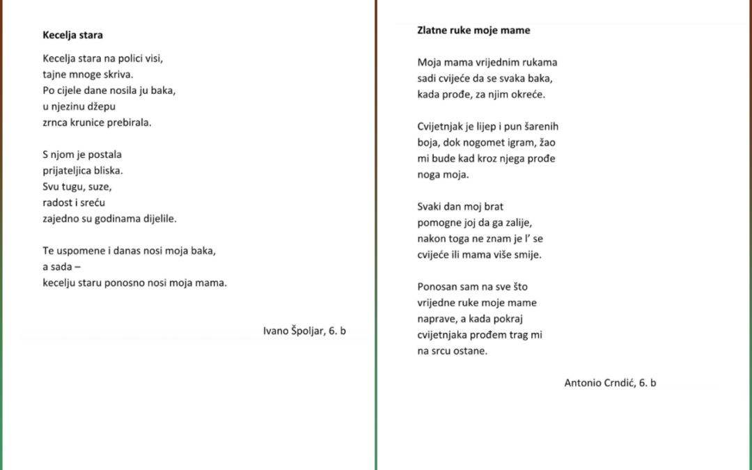 Ivanova i Antonijeva pjesma među 40 najboljih učeničkih radova Slavonije i Baranje