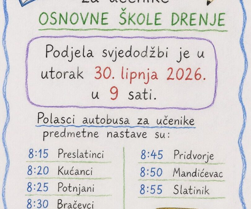 Podjela svjedožbi i polasci autobusa